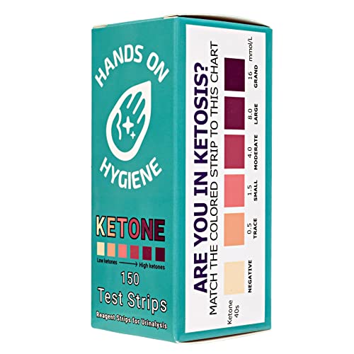 Hands On Hygiene Ketone Urinalysis Test Strips,150 Count, Ideal To Help With Ketogenic, Atkins Diets, Low-Carb Diets And Intermittent Fasting. #TOP2