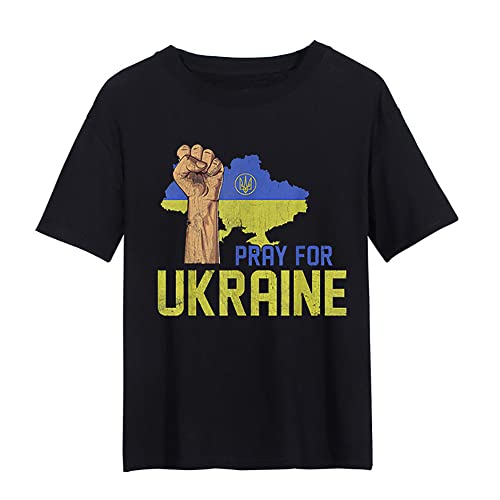 HKUKUUU Camiseta, Crew Neck de Manga Corta de Moda de Armisticio Ruso-Ucraniano, Unisex Adulto,Black-XXL