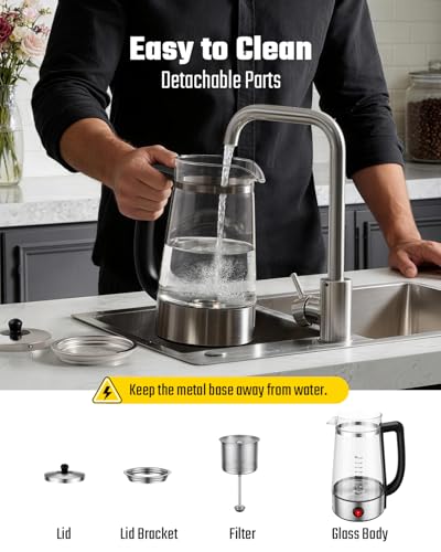 KIDISLE 10-Cup Electric Percolator with Glass Pot