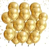 Eanjia 5' Chrome Gold Balloons 100pcs Mini Metallic Latex Balloons for Balloon Garland Party Decoration Globos Metalicos for Baby Shower Birthday Wedding graduation Balloons (Gold, 5')