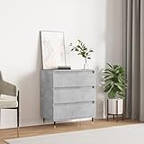 Matériau résistant et facile à entretenir Fabriqué en bois d'ingénierie de qualité avec finition gris béton, ce meuble buffet est stable, résistant à l'humidité et simple à nettoyer avec un chiffon humide.