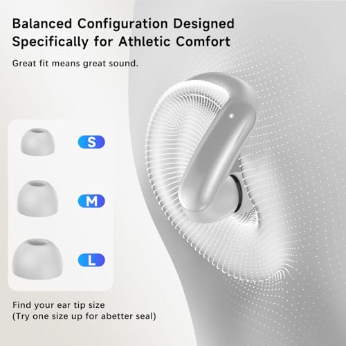Écouteurs sans fil Bluetooth 5.4 stéréo et légers avec micros ENC intégrés