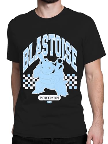 Pokemon Pokémon T-Shirt for Men | Blastoise Mens Tshirt | Cotton Men’s Tee Shirts | Sizes Small to XX-Large | Black Small