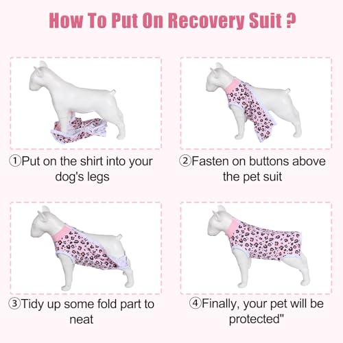 Image of FEimaX Dog Surgery Recovery Suit Female and Male Spay with Pee Hole, Pet Body Suits for Puppy After Spayed, Neuter Surgical Onesie for Small and Medium Dogs Cats, Alternative Bandages E-Collar & Cone