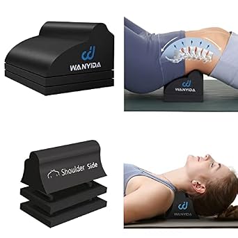 Neck and Lumbar Traction Device for Spine Alignment, Neck Stretcher Lower Back Stretcher for Pain Relief,3 Height Adjustable Chiropractic Pillows