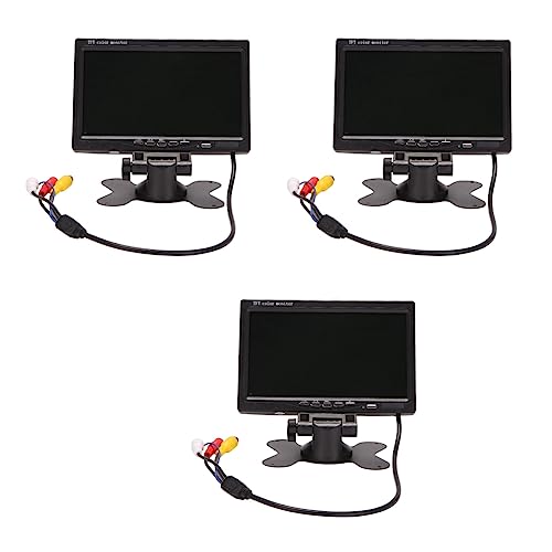 Moniteur LCD 7 pouces 12V-24V HD avec 3 écrans couleur pour caméra de recul de voiture