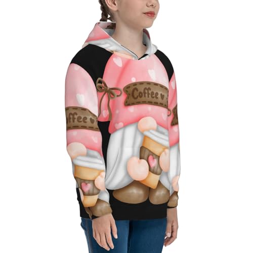Coffee Gnome Kids Pullover Hoodies Boys Sweatshirts Girls Athletic Clothes with Pocket3