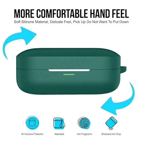 Image of Silicone Case Cover Compatible for Realme Buds Air 7 | 7 Pro (Green)