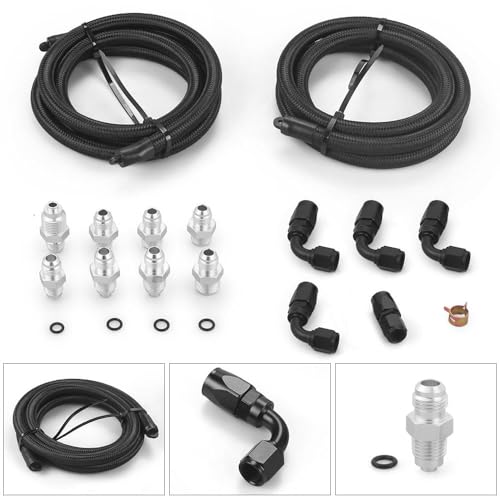 Universal Power Steering Pump Hose Kit Return to Reservoir Hose Kit for Pump Mount Reservoir Compatible with LS Swap LS1 LS3