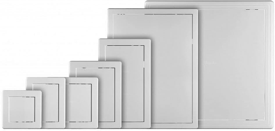 Prostko White Access Panel / Inspection Door Revision Hatch / 150mm, 200mm, 250mm, 300mm – Detachable Doors. (150mm x 150mm)