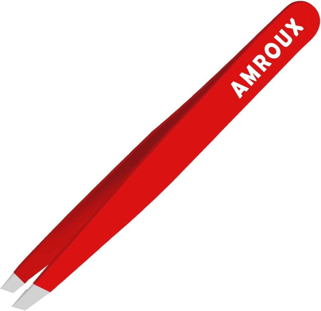 Amorux Eyebrow Tweezers For Women Facial Hair Professional hair removal Stainless Steel Tweezers for Ingrown Facial Hair, Splinter, and Daily Beauty (Red)