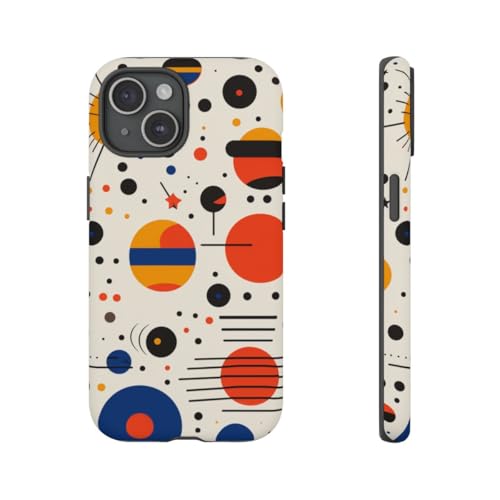 Coque rigide iPhone 15 antichoc et mate motif céleste abstrait