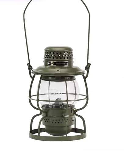Vintage Windproof Kerosene Railroad Lantern - Olive