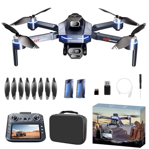 FPV Drone with HD Camera for Adults, RC Drones with 5 Inch LCD Screen on Controller, Brushless...