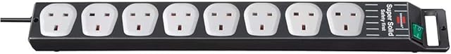 Brennenstuhl Super-Solid Line extension socket 8-way black/light grey 2,5m 05VV-F 3G1,25 *GB*