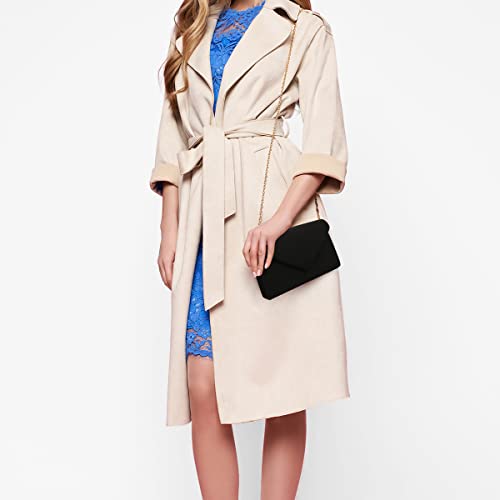 BBjinronjy Clutch Purse for Women Evening Bags Handbags for Wedding Party Cocktail Prom Faux Suede Crossbody Shoulder Bag - Image 7