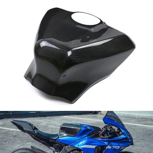 Motorcycle Full Tank Extender Cover 100% real Carbon Fiber Front Fuel Tank Cover Shroud Extender For Yamaha YZF R1 R1M 2015 2016 2017 2018 2019 2020-2024
