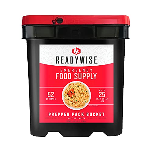 🛒 Crazy Deals ReadyWise Emergency Food Supply, Freeze-Dried Survival-Food Disaster Kit, Camping Food, Prepper Supplies, Emergency Supplies, Breakfast, Lunch, Dinner and Drinks Variety Pack, 25-Year Shelf Life, 52 Servings