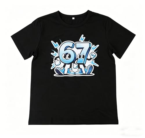 67 Tshirt Kinder, Italian Brainrot Meme Shirt, Six Seven Tshirt Für Jungs Mädchen, Steal a Brainrot 67 T-Shirt Geschenke Für Weihnachten