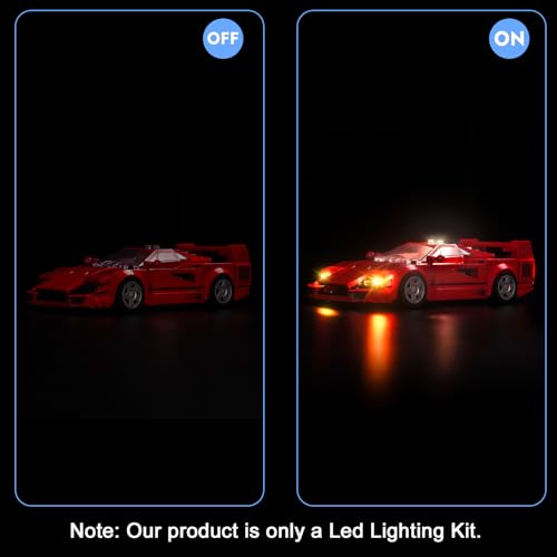 LocoLee Light Kit for Lego 76934 Ferrari F40 Supercar, view 3