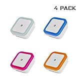 Geekercity Motion Sensor LED Nightlight - Smart Auto ON/OFF LED Night Light for Kid's Baby Room, Bedside, Corridor, Indoor, as Wall Plug In Guide Light to Find Ways in Darkness [4 PACK] [並行輸入品]