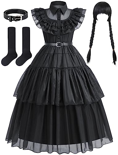 Disfraz negro para niña talla 6-7 para fiesta y Halloween miniatura 1