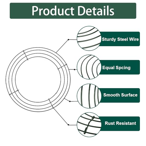 3 Pack Wreath Frame, Wreath Form, 10 Inch Wire Wreaths Frame, Dark Green Metal Wreaths Frames Round Rings for Halloween Christmas Front Door Outdoor DIY Craft Decorations Making Supplies