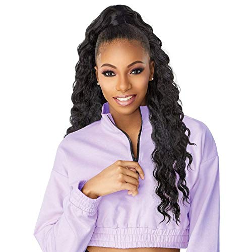 Sensationnel Instant Updown Halfwig Pony - Unit 9 4 Style in 1 Half Wig and Pony Wrap (1B OFFBLACK)