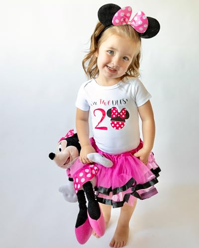 Image of Luke and Lulu Birthday Girl Shirt - 2nd Birthday Outfit Girl - Toddler & Kids 2 Year Old Outfit - Cute Ears & Bow Design