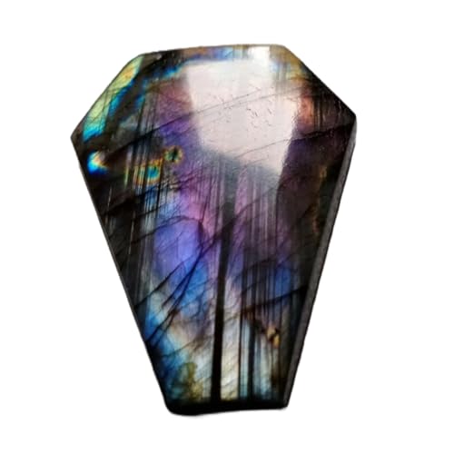 Cabochon labradorite naturelle cercueil 62x47mm pour création de bijoux