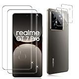 Datree 2 Pezzi 3D Pellicola Vetro Temperato per Realme GT7 Pro/Realme GT 7 Pro, con 2 Pezzi Pellicola Fotocamera, Durezza 9H Anti Graffio Amichevole Protettiva Protezione Schermo