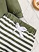 12-18 Months Baby Boy Clothes Toddler Boys Outfits Long Sleeves Fall Winter Clothing Set Olive Romper Fashion Striped Pants with Matching Cap Oveall Outfit Set