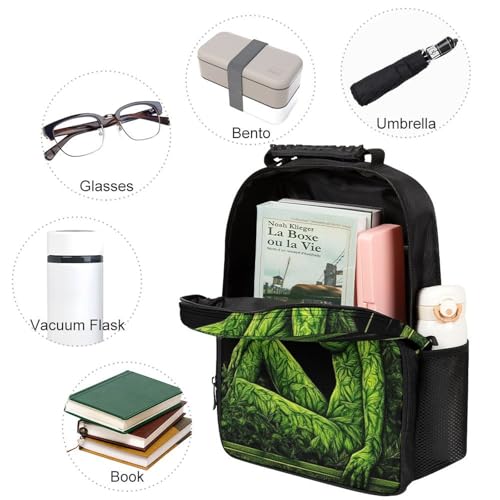Supdreamc Daypack Backpack Anti-Theft Multipurpose Big Capacity Bookbag - Beauty Green Marijuanaweed Leaf Woman WomanBusiness Computer Bag With Side Pockets3