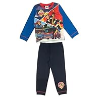 Fireman Sam Boys Pyjamas, 2 Piece Set, Blue, Age 18 Months - 5 Years