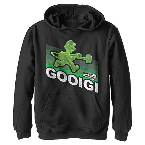Nintendo Gooigi Retro Felpa con Cappuccio, Nero, Small Unisex-Bambino