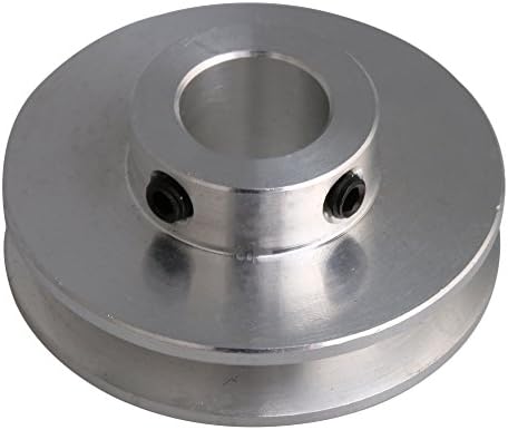 BQLZR 41x16x12MM Silver Aluminum Alloy Single 12MM Fixed Bore Pulley for Motor Shaft 3-5MM PU Round Belt