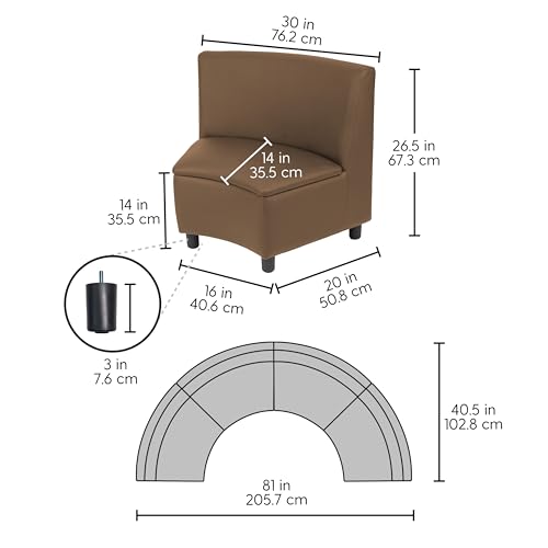 Image of FDP Kid Comfort Collective Modular Wedge Chairs, 4-Pack - Chocolate