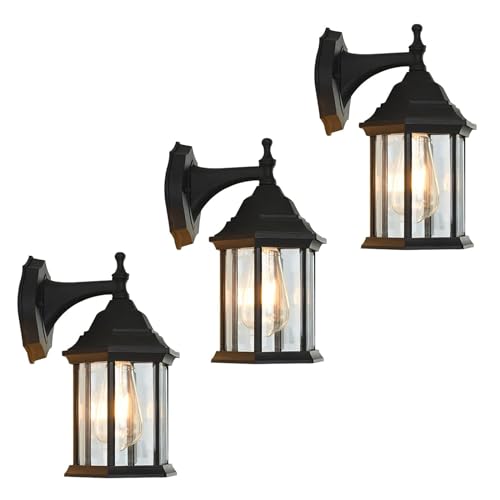 Farol de pared para exteriores retro, aplique de iluminación ambiental para patio o jardín