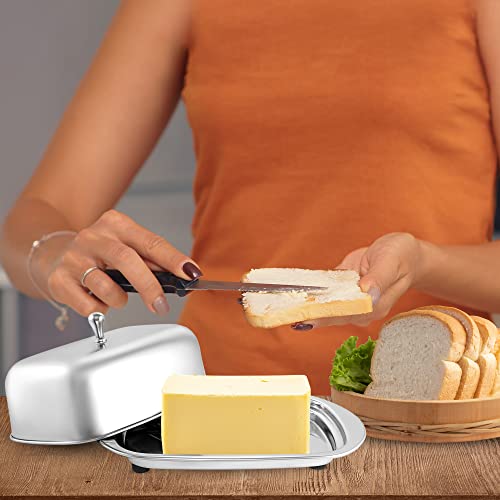 Nextvjn Stainless Steel Large Butter Dish With Lid, Butter Cheese Storage Box, 6.8 Inch Butter Container, Half Kg Butter Box, Fridge Storage Container, Butter Tray For White Butter #TOP6