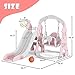 YUFU 4-in-1 Toddler Slide and Swing Set, Kids Slide with Climber, Swing, Basketball Hoop, Indoor Outdoor Playset for Toddlers Age 1-3 (Pink)