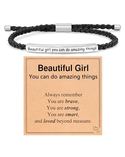 Beautiful Girl You Can Do Amazing Things – Inspirational Bracelet Birthday Christmas Gifts for Teen Girls