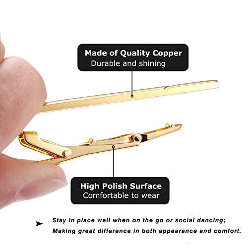 Jstyle Tie Clips for Men, Matte and Shiny Tie Clip Set with Elegant Gift Box, Classic Tie Bar Set for Regular Ties Necktie Wedding Bussiness Anniversary Tie Pin Clips2