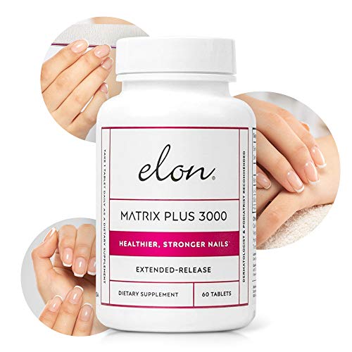 Elon Matrix Plus 3000 Biotin Vitamins for Nail Repair Strengthening and Growth (60 Tablets)