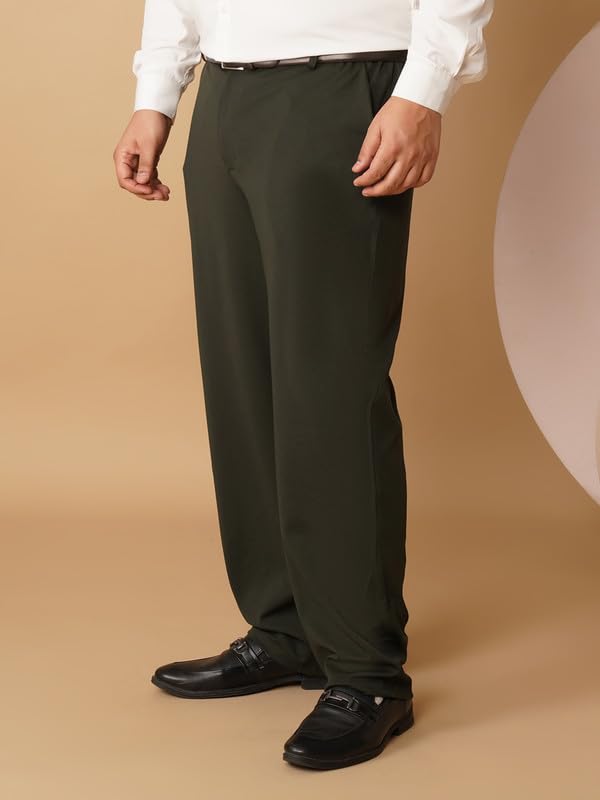 Image of OOMPH! Luxury Lycra Stretchable Formal Pants for Men | Stylish Slim Fit Men's Wear Trousers for Office or Party | Mens Fashion Dress Trouser Pant