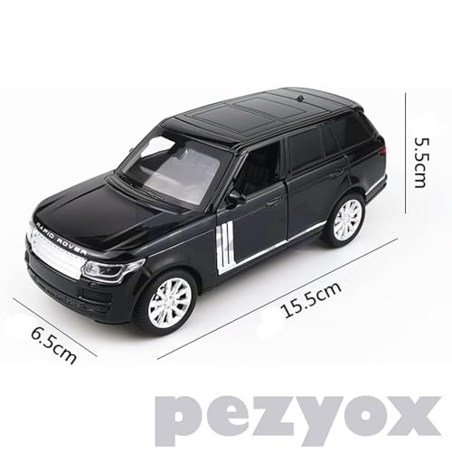 Image of Diecast 1:32 Range Rover Metal Car Die Cast Metal Toy Car Model Car Light Sound Pullback Openable Door Car for Kids (Black)
