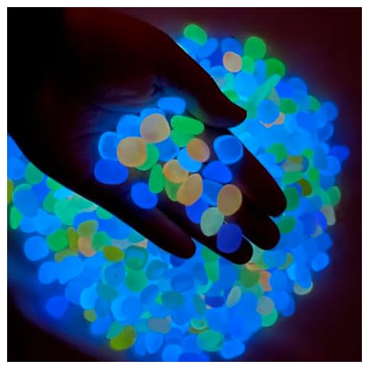 SEETOOOGAMES Glow in Dark Rocks - Glow Pebbles Stones for Outdoor Garden, Aquarium, Walkway, Yard Accessories, Turtle Fish Tank Gravel, Landscaping Decorations - 500 Mixed