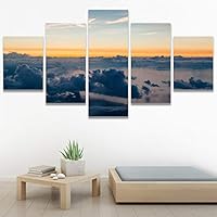 SIGNWIN 5 Panel Canvas Wall Art Colors of The Sky for Home Decorations Ready to Hang - 60