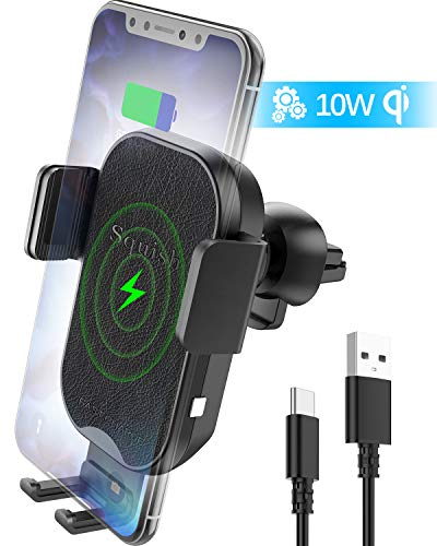 squish Wireless Car Charger, Qi Wireless Charger Car Phone Mount Auto Clamping