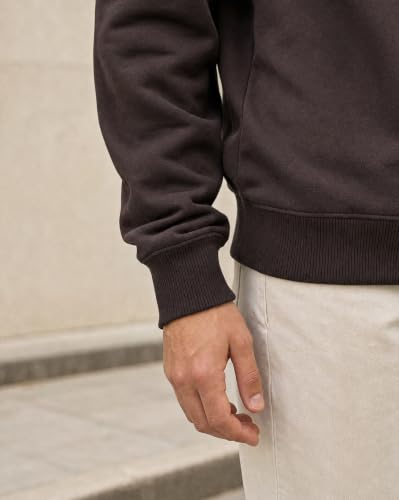 Image of Nobero Oversized Sweatshirts for Man Stylish Crew Neck | 280 GSM Rich Cotton Fleece Solid Oversized Fit Full Sleeve Sweatshirt for Men | Stylish Casual Wear Winter Sweatshirt for Men