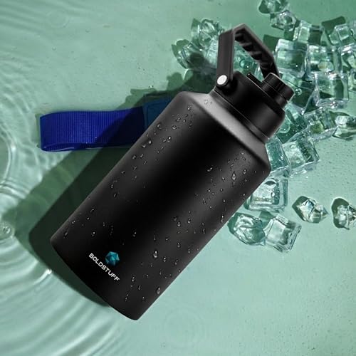 Image of Insulated Water Bottle 3000ml, Hot Water Bottle, Thermosteel Water Bottles for Travel, Home, Office, School, Gym, Adults, ISI Certified Water Bottle 12+ Hr Hot and 18+ Hr Cold, Black